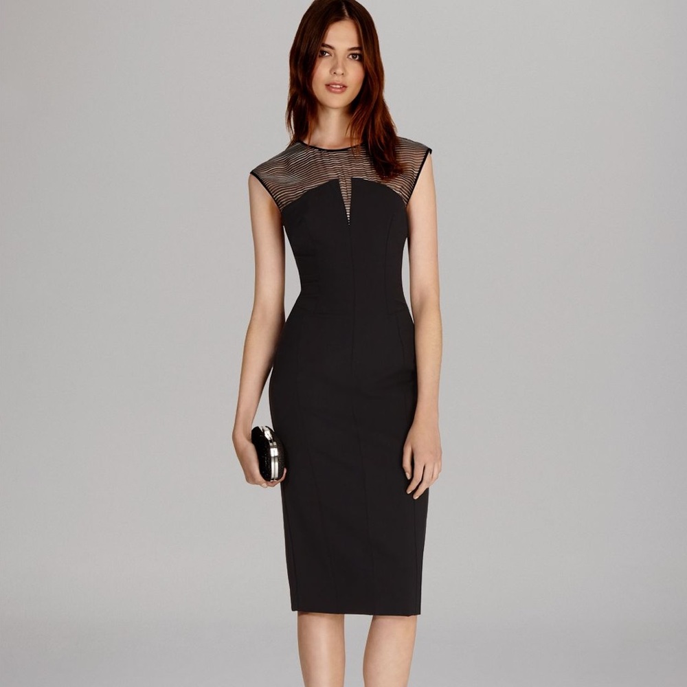 Karen Millen: Sharply Tailored Midi Dress- Black
